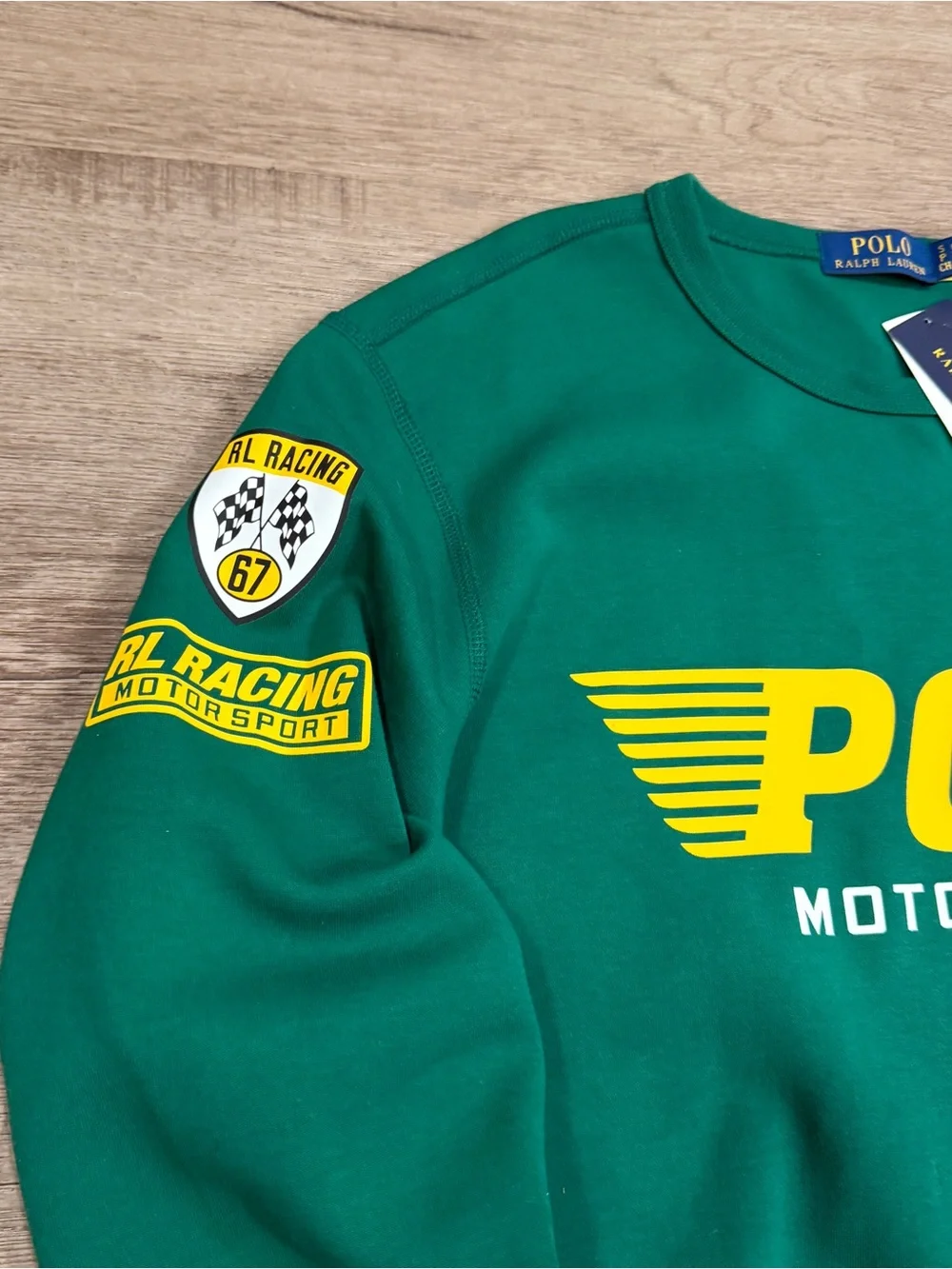 Polo Ralph Lauren Men's Double Knit RL 67 Motorsport Racing Sweatshirt Small